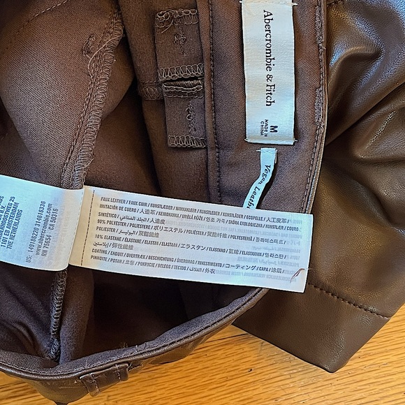 Abercrombie & Fitch Faux Leather Shorts In Brown - Picture 4 of 10